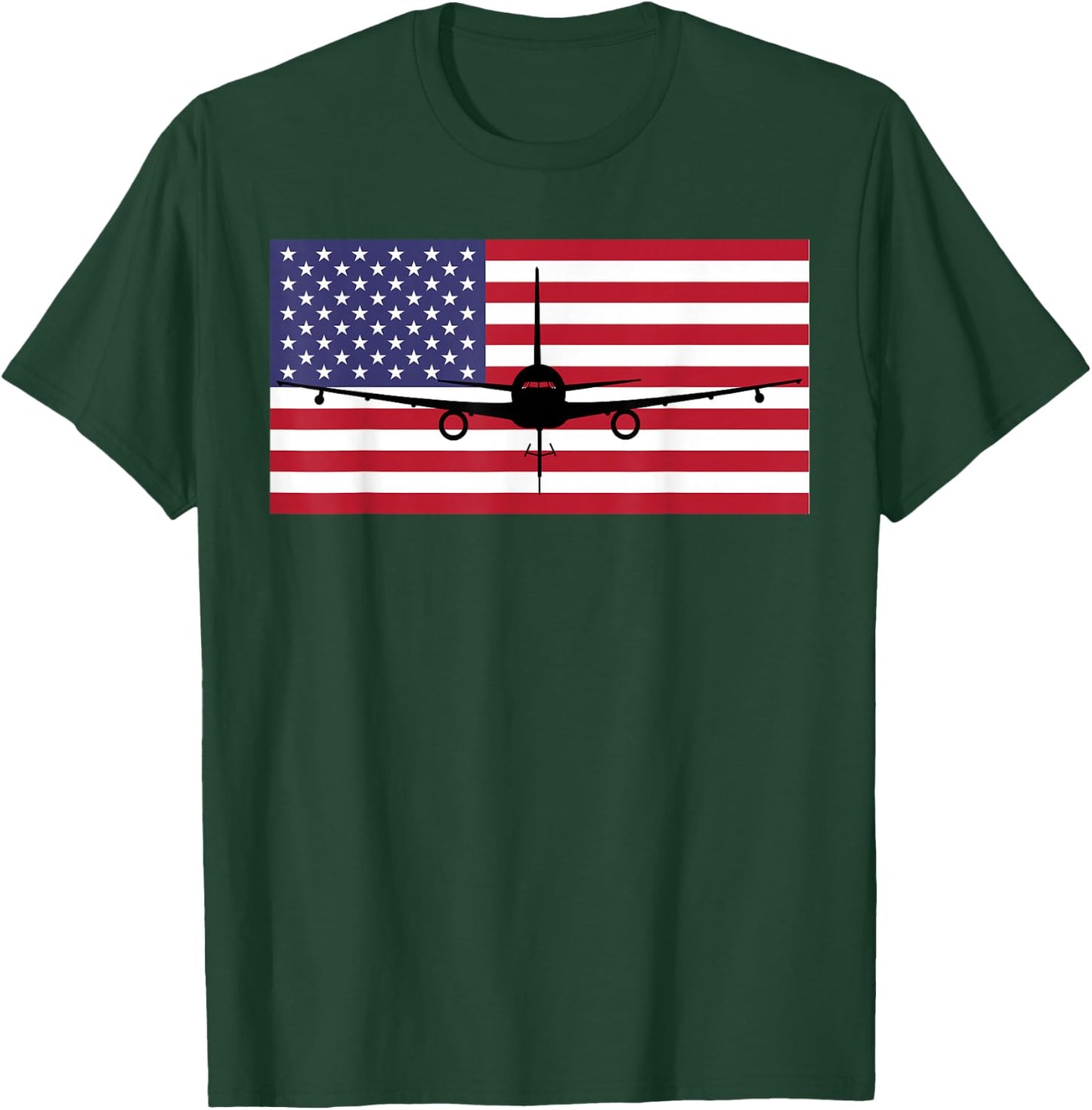 KC46 Pegasus Air Force Pilot- American Flag Funny Aviation T-Shirt - T-Shirt | Forest