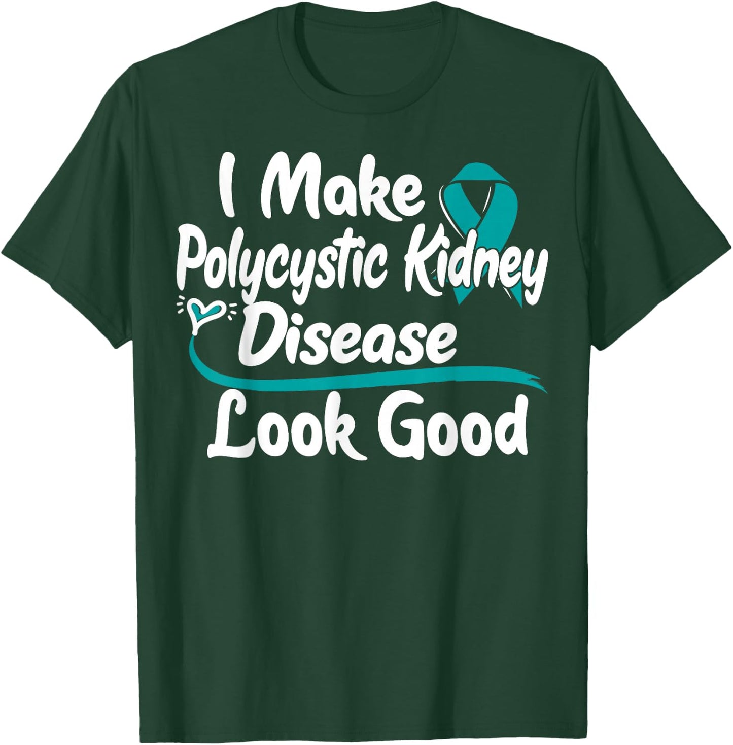Teal Ribbon Awareness PKD Awareness Gift - Polycystic Kidney Disease Survivor T-Shirt - T-Shirt | Forest