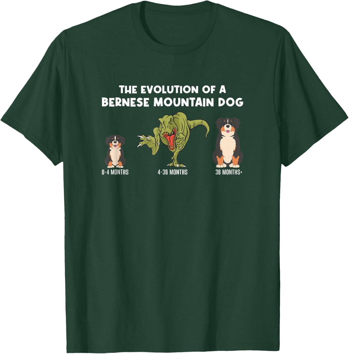 Bernese Dog Mom The Evolution Of A Bernese Mountain Dog T-Shirt - T-Shirt | Forest