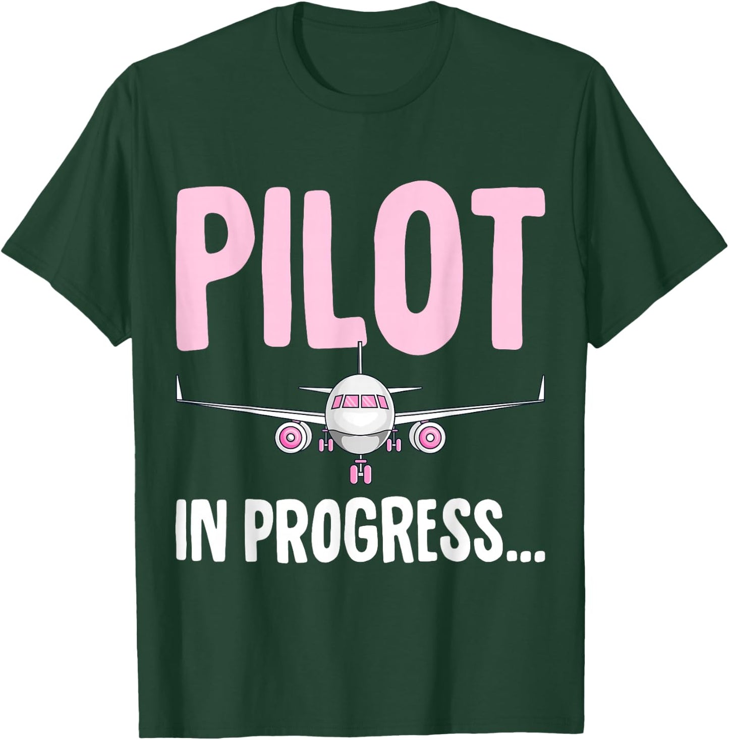 Pilot In Progress Airplane Plane Women Girls Kids T-Shirt - T-Shirt | Forest