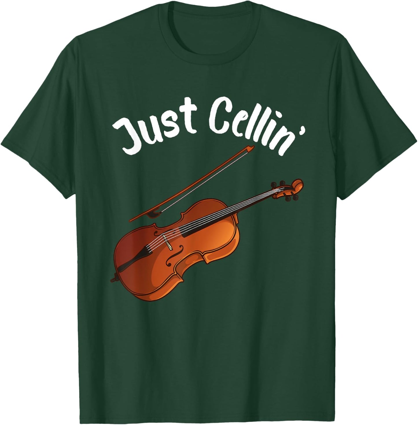 Funny Cello Designs Women Music Fan Lover Musicians T-Shirt - T-Shirt | Forest