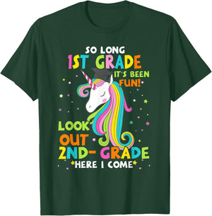 So Long 1st Grade 2nd Grade Here I Come Graduation Girls T-Shirt - T-Shirt | Forest