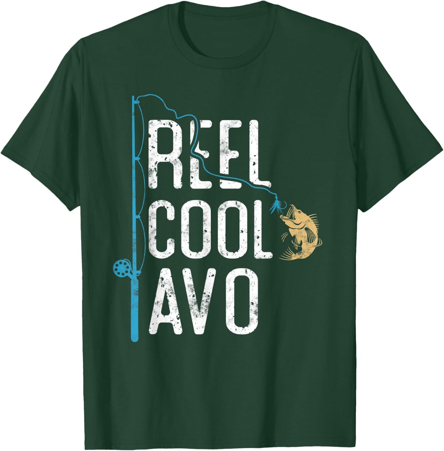 Reel Cool Avo vintage funny fishing rod gift Fisherman Avo T-Shirt - T-Shirt | Forest
