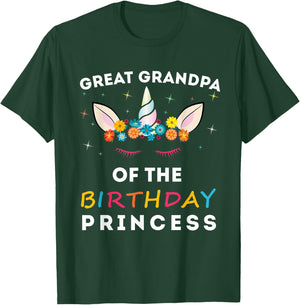 Unicorn great-grandpa of the Birthday Princess Girl Unicorn T-Shirt - T-Shirt | Forest