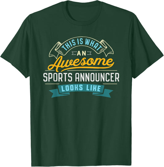 Funny Sports Announcer Shirt Awesome Job Occupation T-Shirt - T-Shirt | Forest