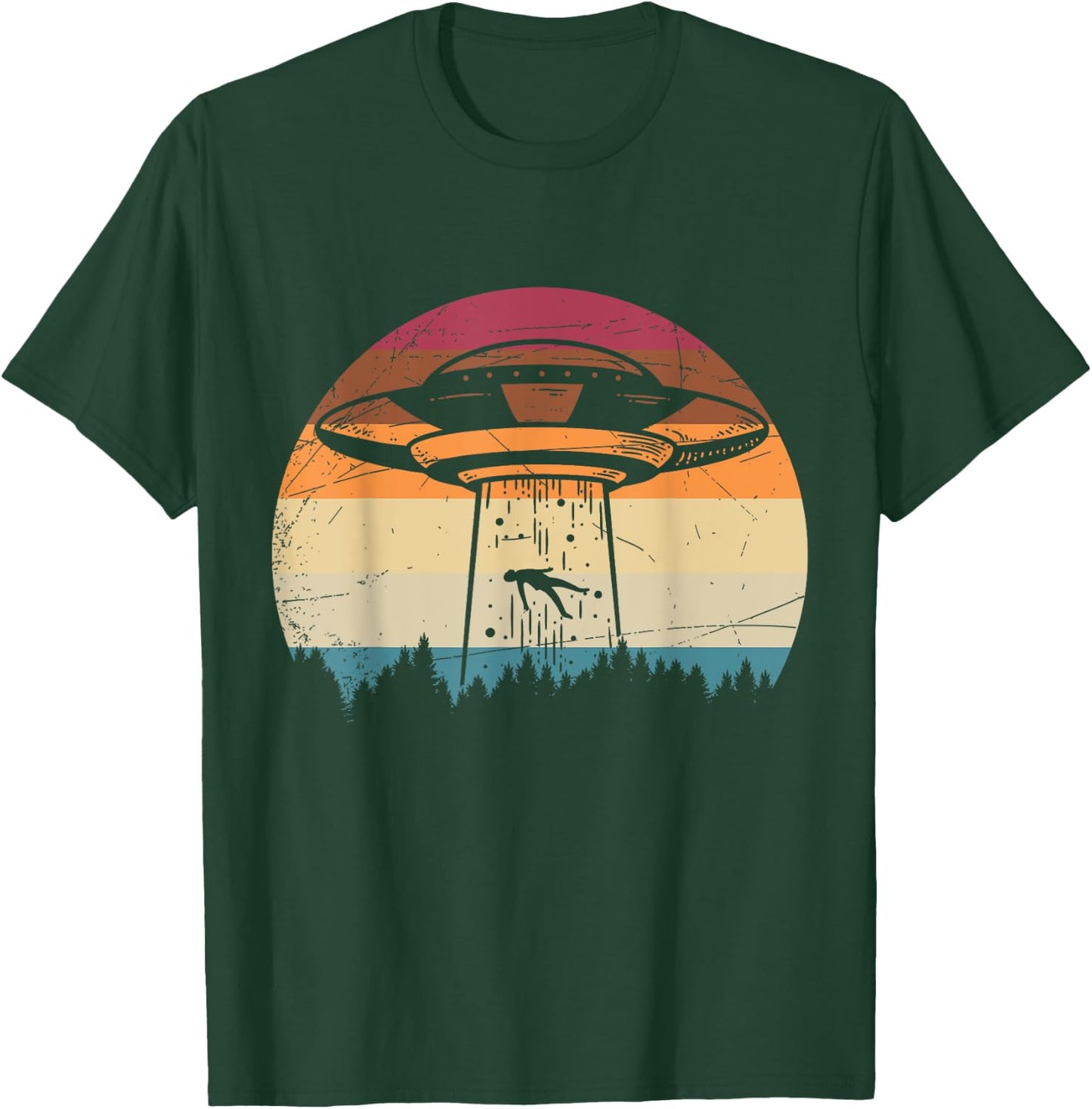Retro UFO Alien T-Shirt - T-Shirt | Forest