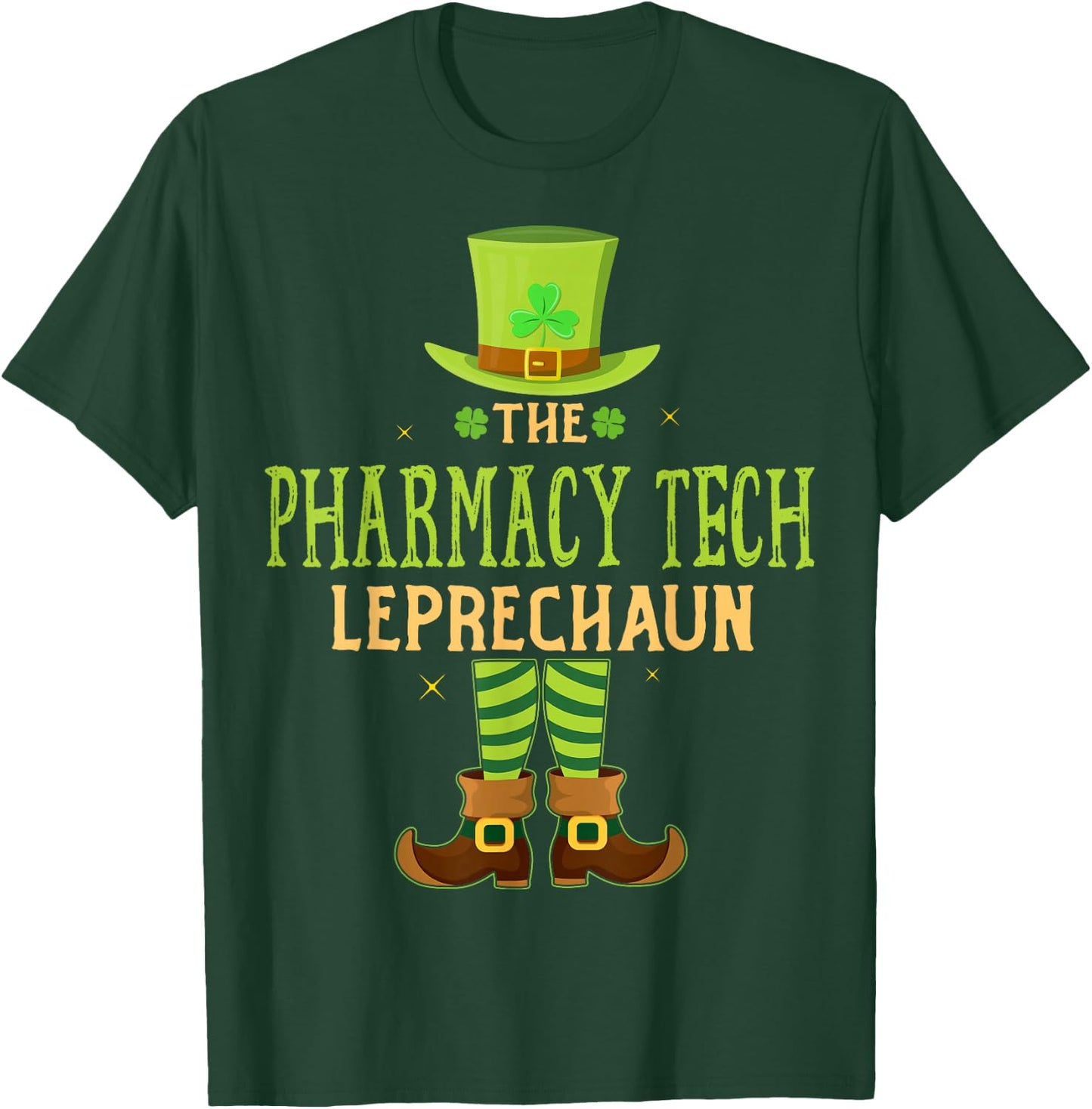The Pharmacy Tech Leprechaun Matching St Patricks Day T-Shirt - T-Shirt | Forest