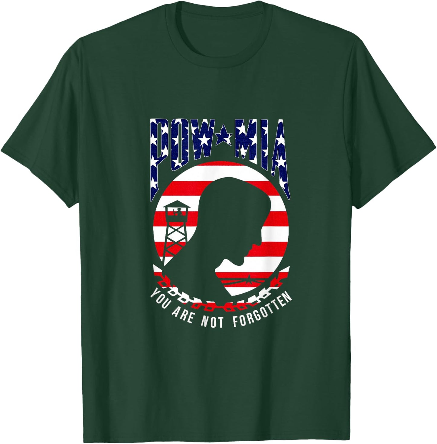 POW MIA - You are Not Forgotten - Short Sleeve T-Shirt - T-Shirt | Forest