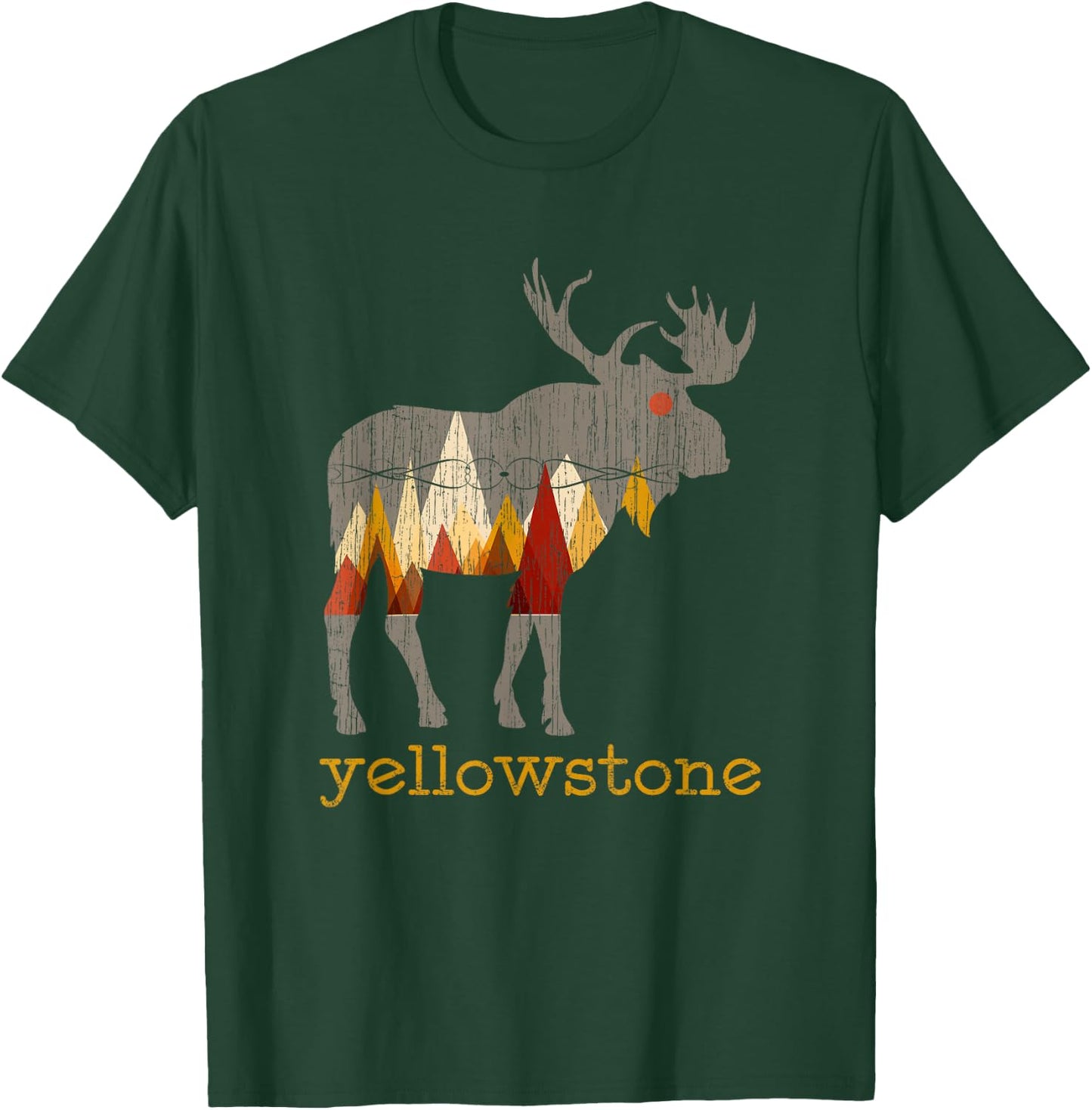Vintage Yellowstone National Park Bull Moose T-Shirt - T-Shirt | Forest