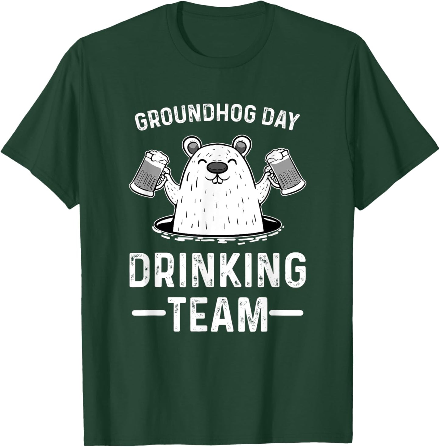 Groundhog Day Drinking Woodchuck February 2 T-Shirt - T-Shirt | Forest