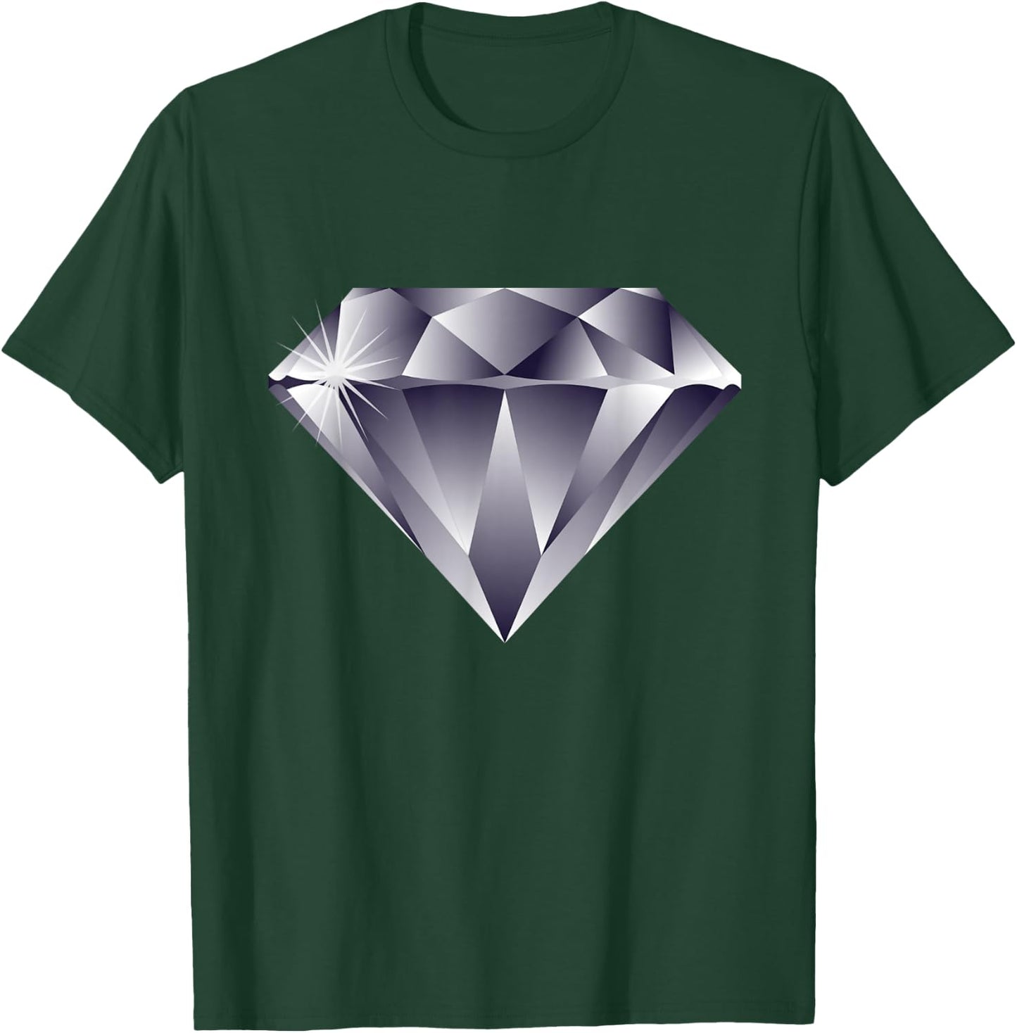 Large Sparkling Diamond Gemstone Jewel Graphic T-Shirt - T-Shirt | Forest