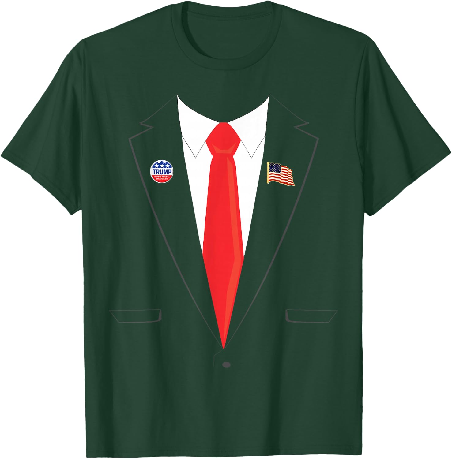 Tuxedo Suit Presidents Day Trump Pin Costume 2020 T-Shirt - T-Shirt | Forest