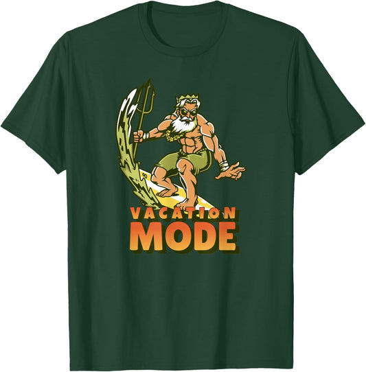 Hawaiian Zeus Hawaii Vacation Mode Greek Mythology God Surf T-Shirt - T-Shirt | Forest