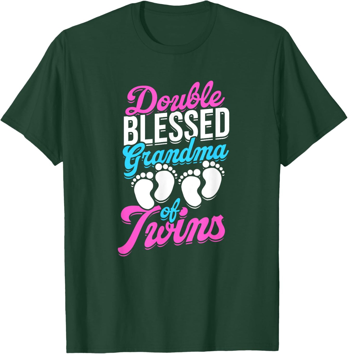 Double blessed grandma of twins - Family Spoiling Grandma T-Shirt - T-Shirt | Forest