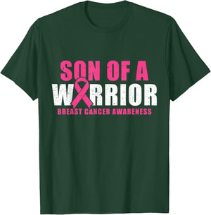 Son Of A Warrior Breast Cancer Awareness T-Shirt - T-Shirt | Forest