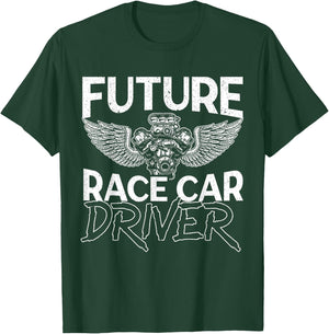 Future Race Car Driver Racer Kids Drag Racing Turbo Speed T-Shirt - T-Shirt | Forest
