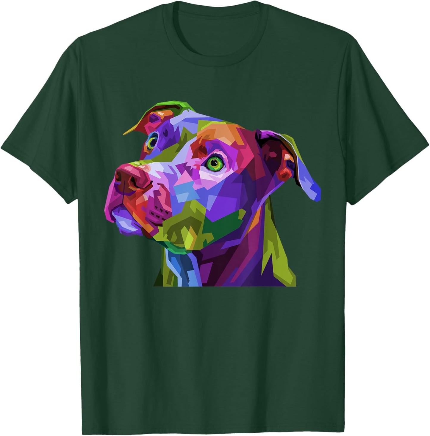 American Pitbull Terrier Pop Art Portrait for Dog Owners T-Shirt - T-Shirt | Forest