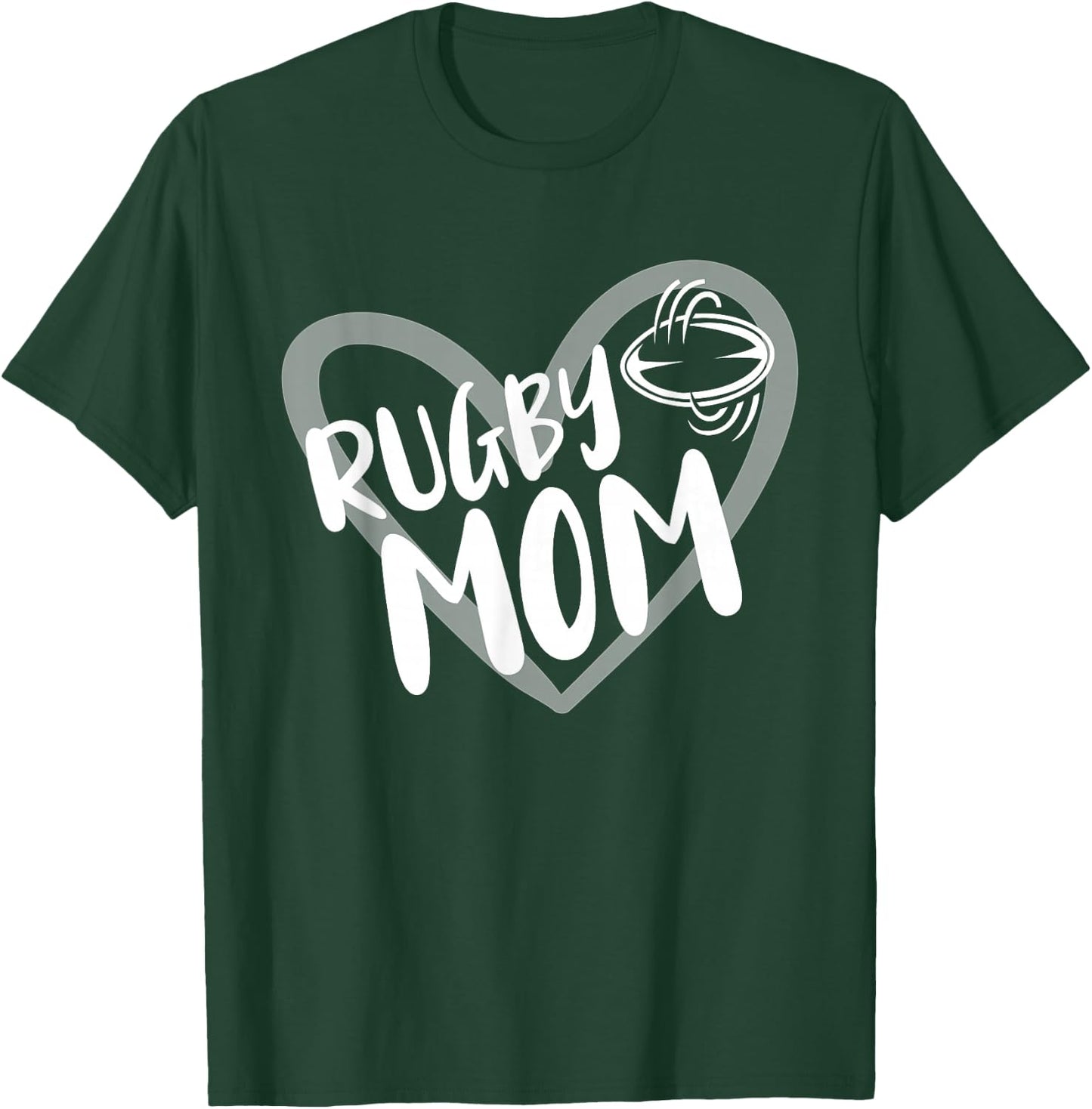 Rugby Mom Heart T-Shirt - T-Shirt | Forest