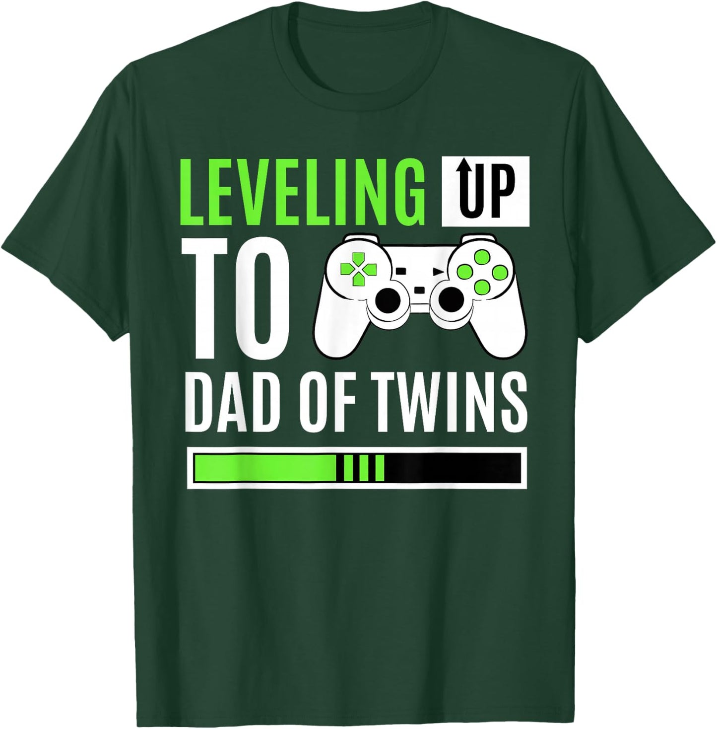 Leveling Up to Dad of Twins Gaming Gender Reveal Celebration Small T-Shirt - T-Shirt | Forest