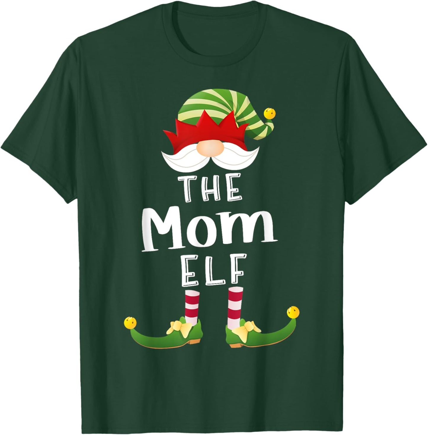Mom Elf Group Christmas Funny Pajama Party T-Shirt - T-Shirt | Forest