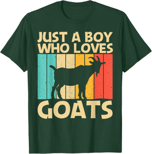 Cool Goat Design For Boys Kids Goat Farmer Farming Lovers T-Shirt - T-Shirt | Forest