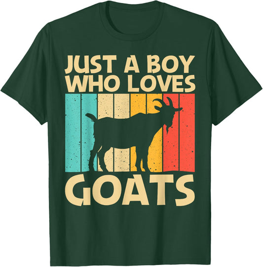 Cool Goat Design For Boys Kids Goat Farmer Farming Lovers T-Shirt - T-Shirt | Forest