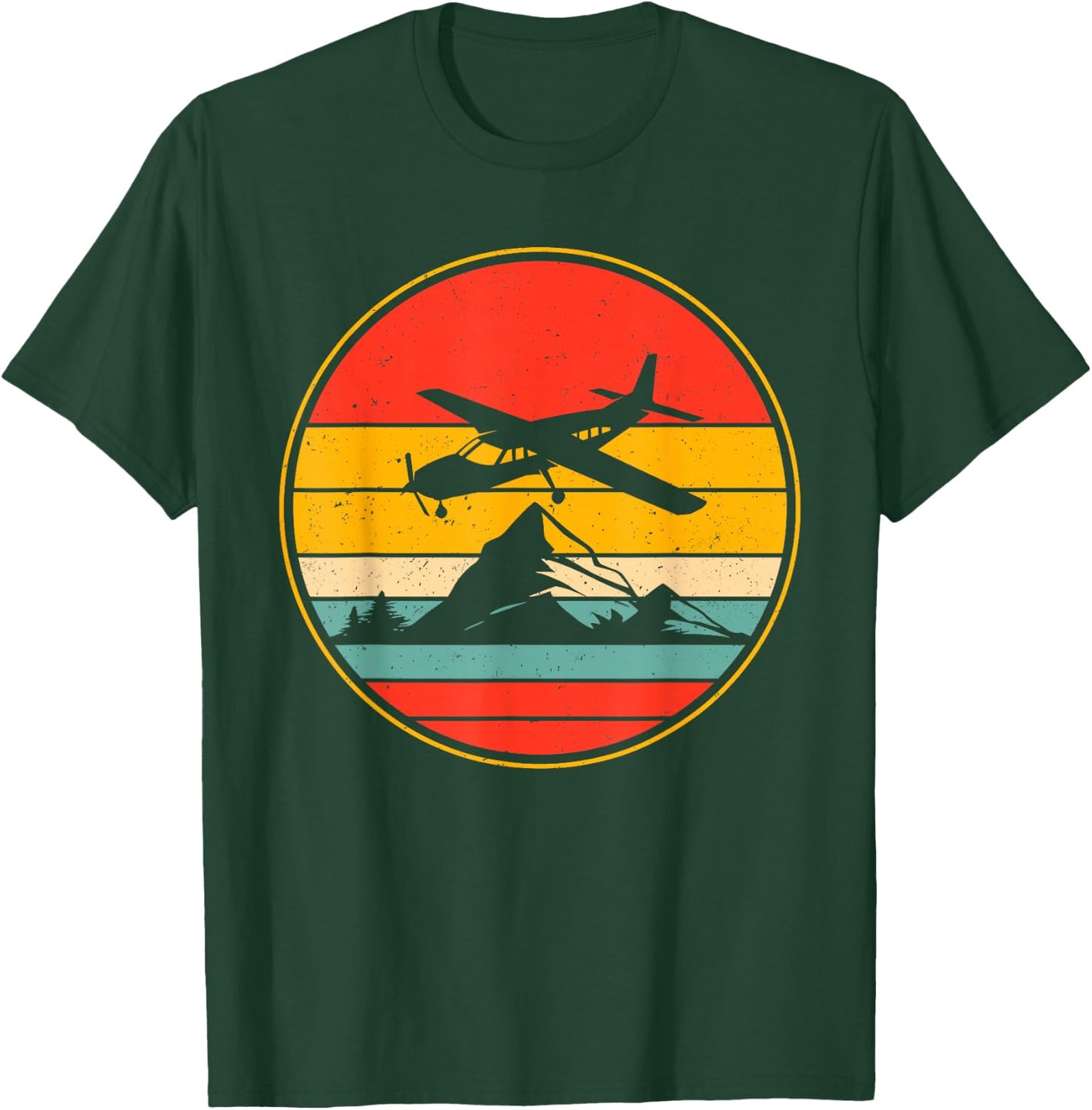 Airplane Over Mountains Design For Airplane Pilot T-Shirt - T-Shirt | Forest