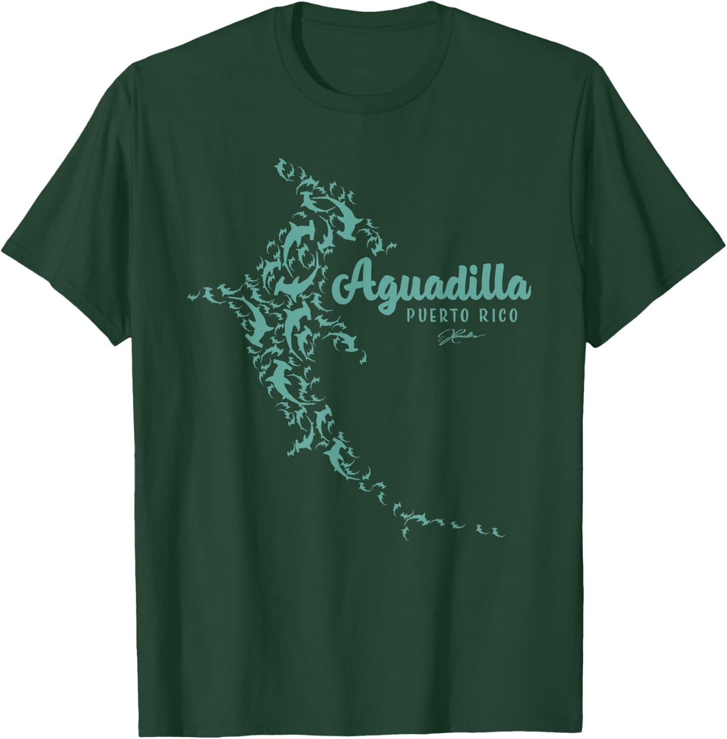 JCombs: Aguadilla, Puerto Rico, Hammerhead Shark, Beach Women Kids T-Shirt - T-Shirt | Forest
