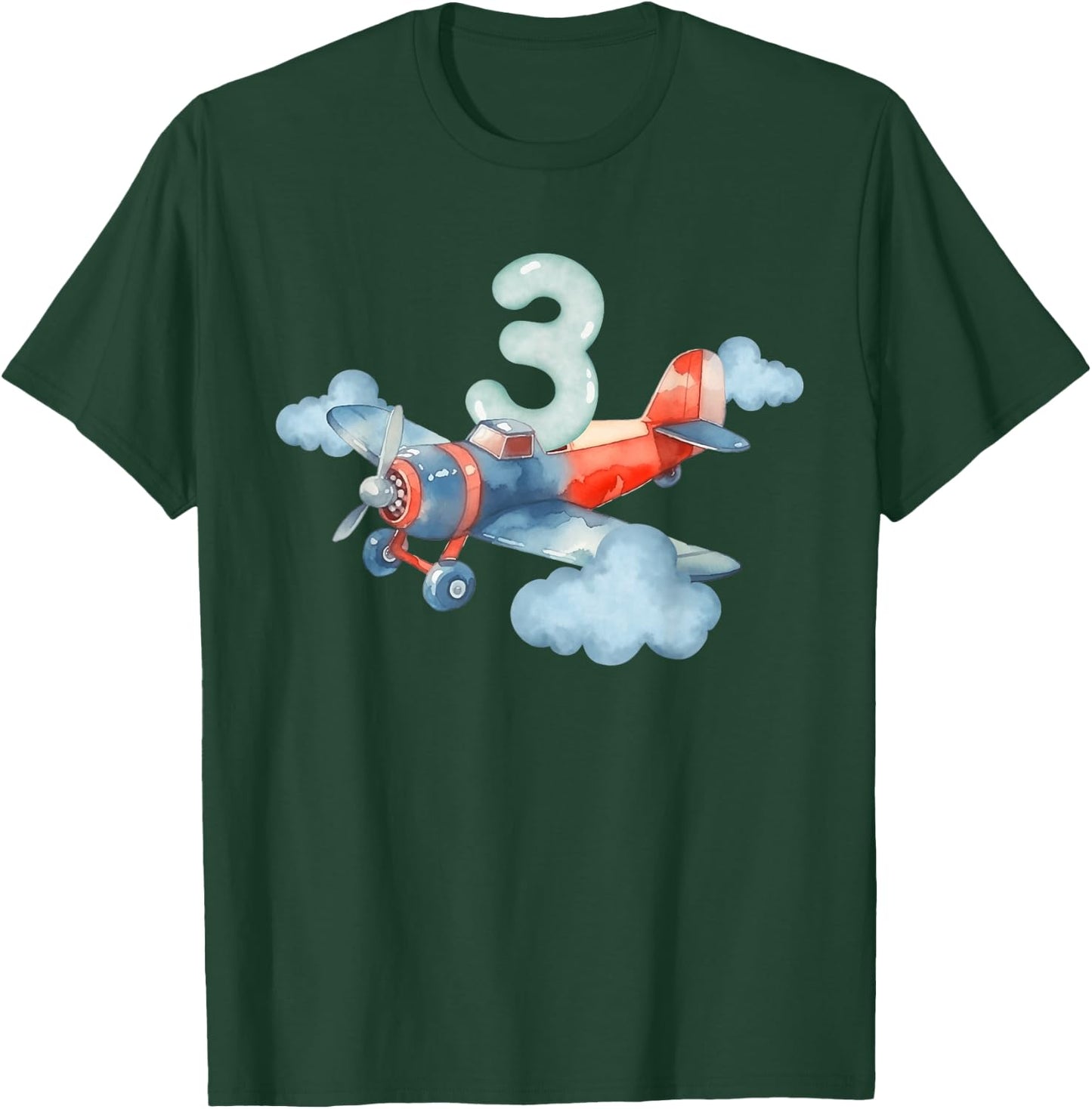 3rd Birthday Boys Airplane Pilot 3 Year Old Boy T-Shirt - T-Shirt | Forest