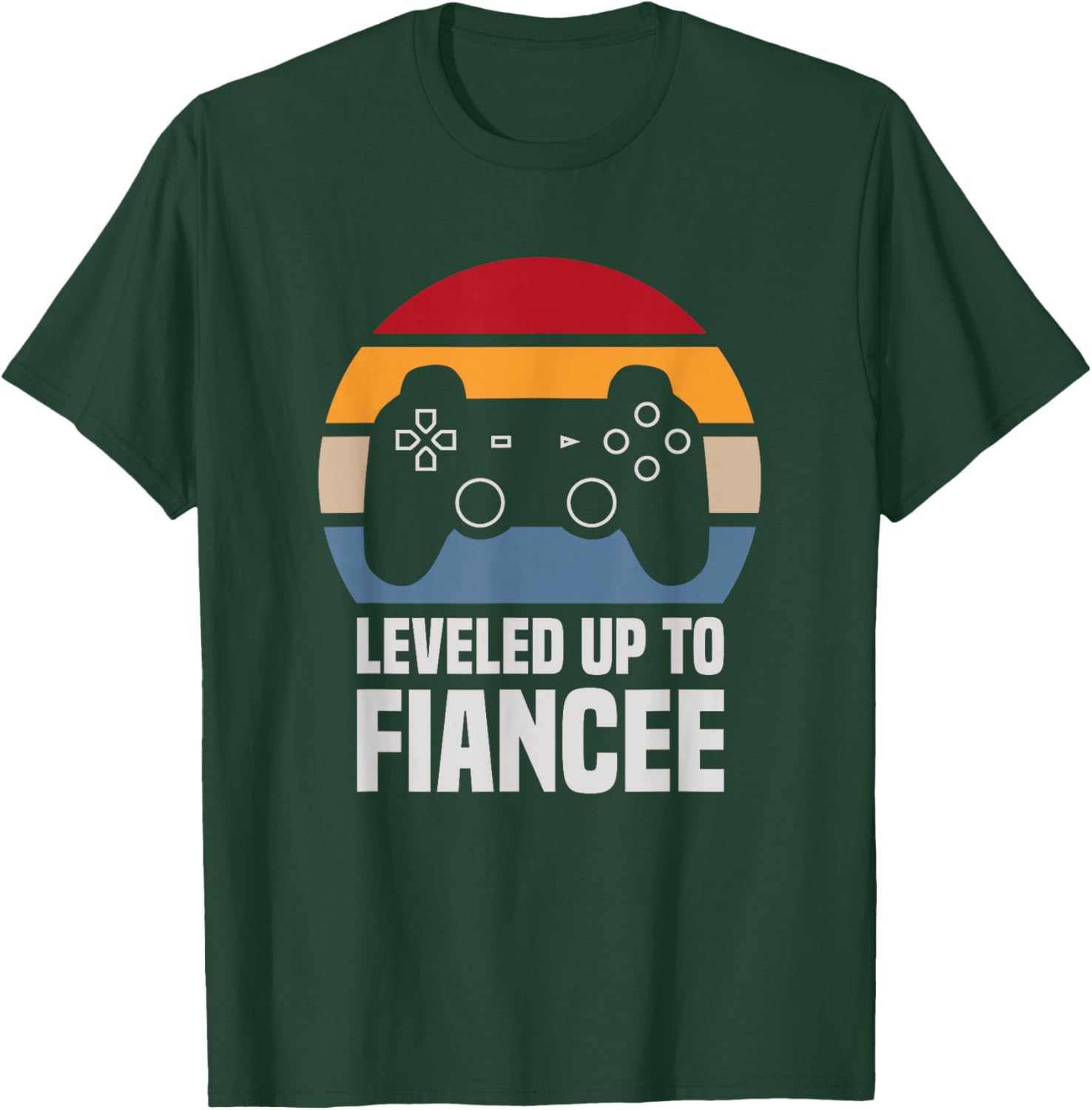 Leveled Up To Fiancee Gifts Newly Engaged Couple T-Shirt - T-Shirt | Forest
