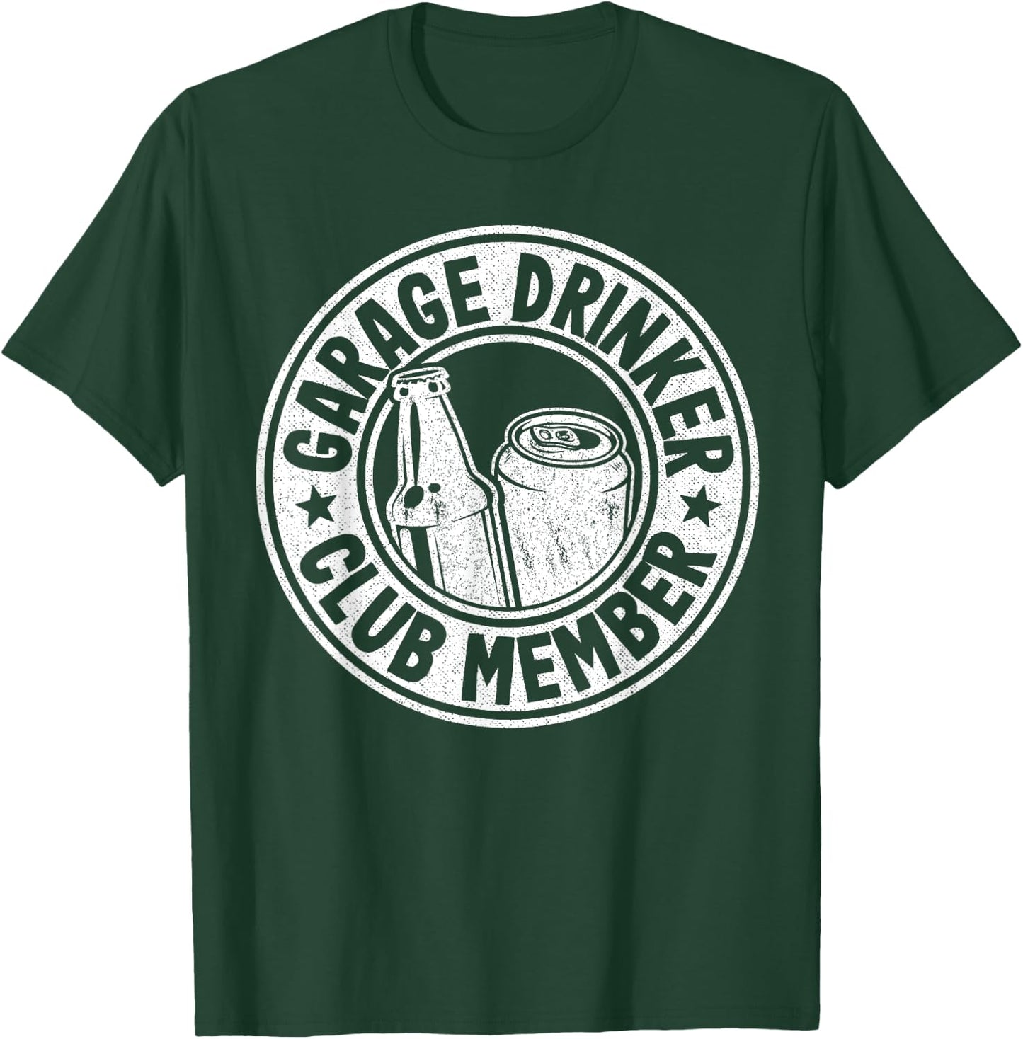 Beer Drinking American Flag Garage Drinker Club Member T-Shirt - T-Shirt | Forest
