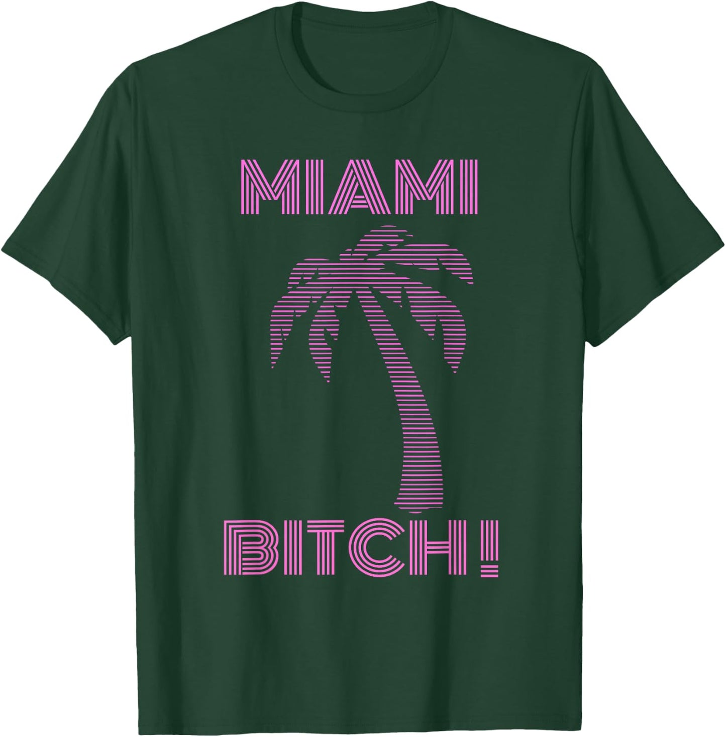 Funny Miami Bitch Club and Party Synthwave T-Shirt - T-Shirt | Forest
