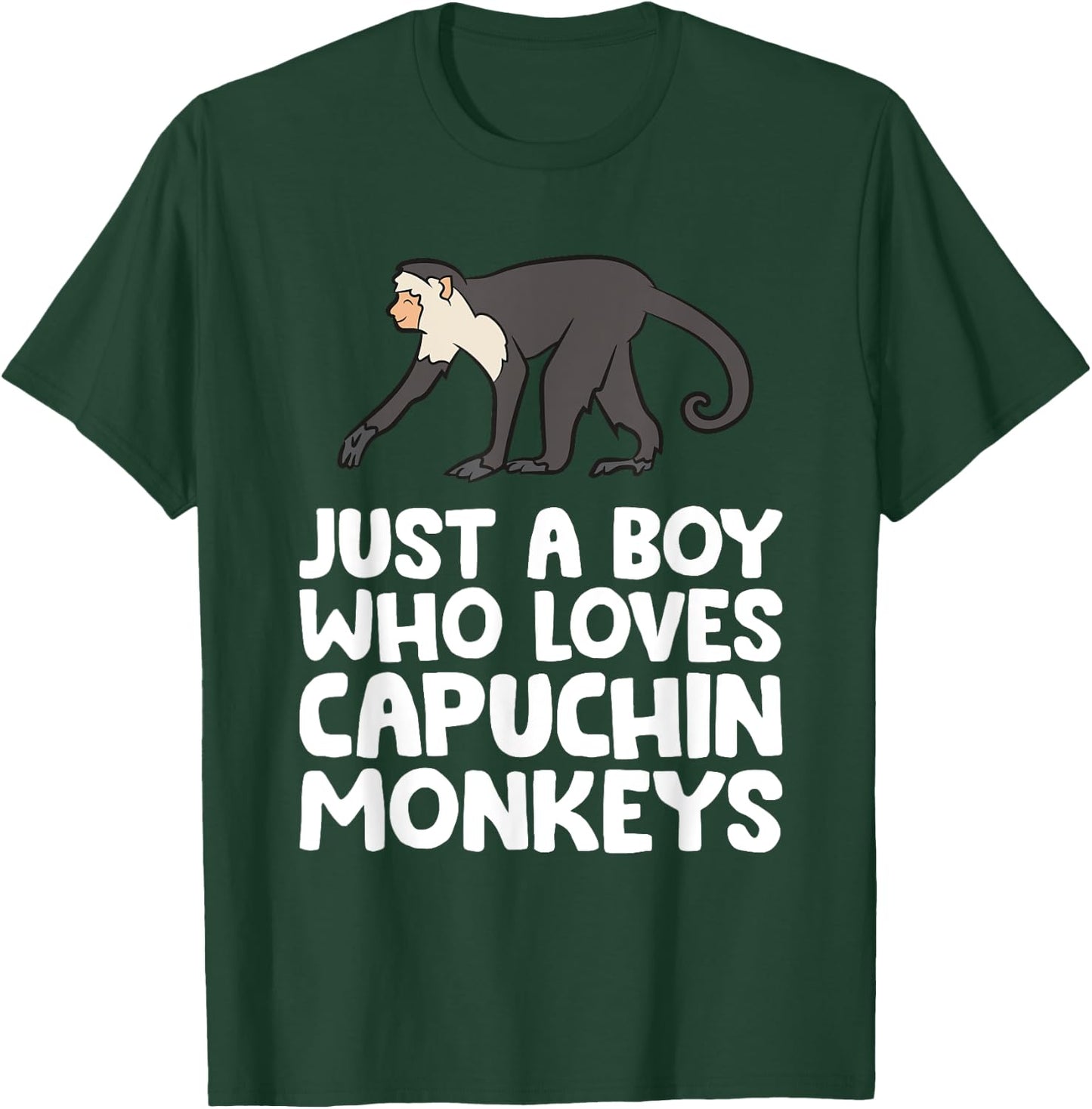 Just a Boy Who Loves Capuchin Monkeys T-Shirt - T-Shirt | Forest