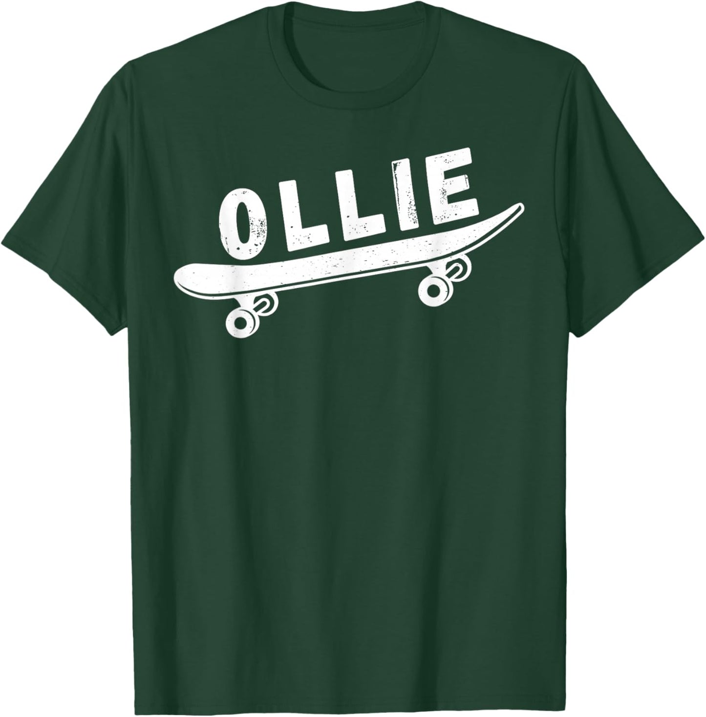 Skateboarding Ollie Vintage Skateboarder Grungy Graphic T-Shirt - T-Shirt | Forest