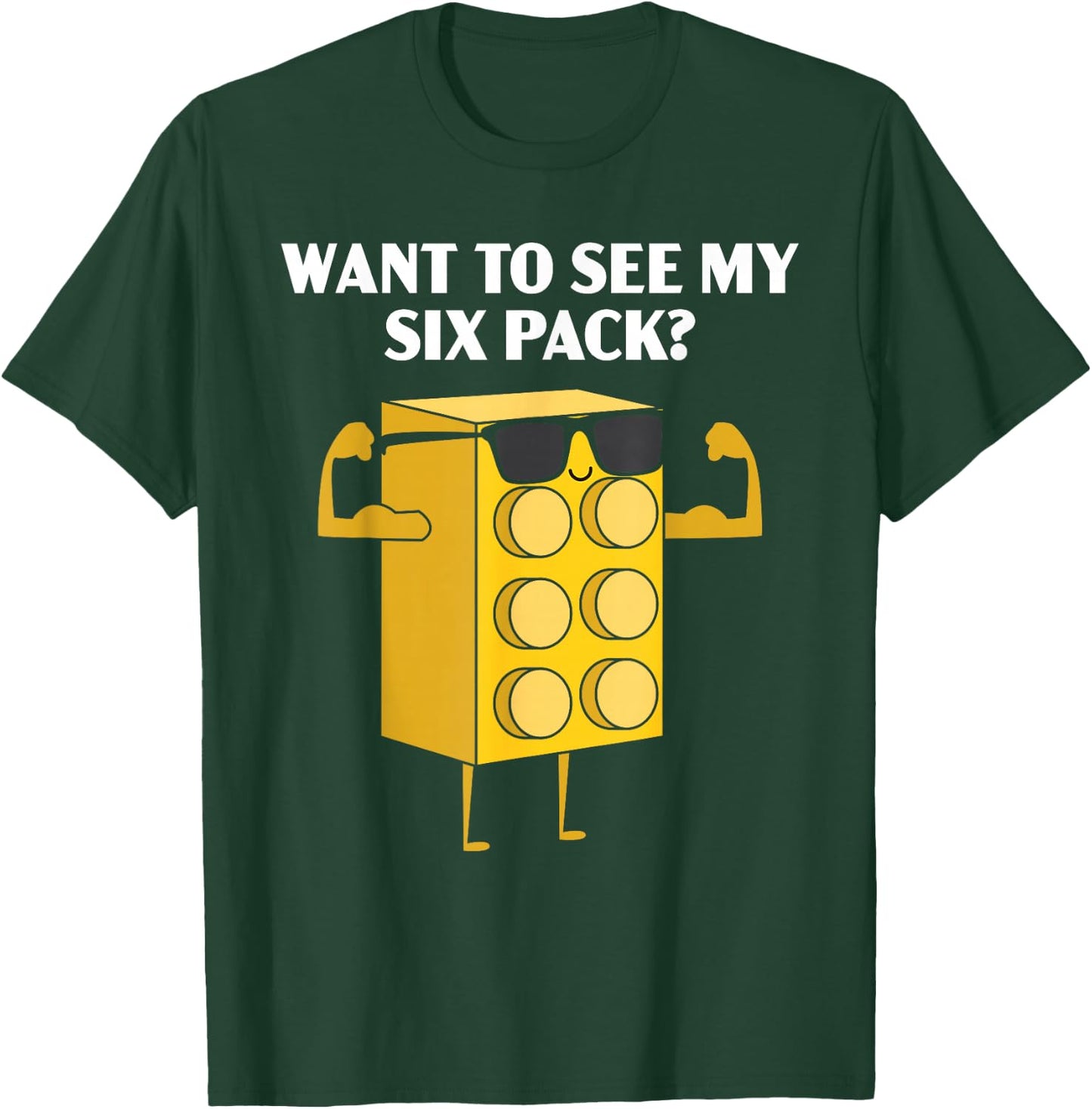 Want to See My Six Pack Bricks Lover Master Builder T-Shirt - T-Shirt | Forest
