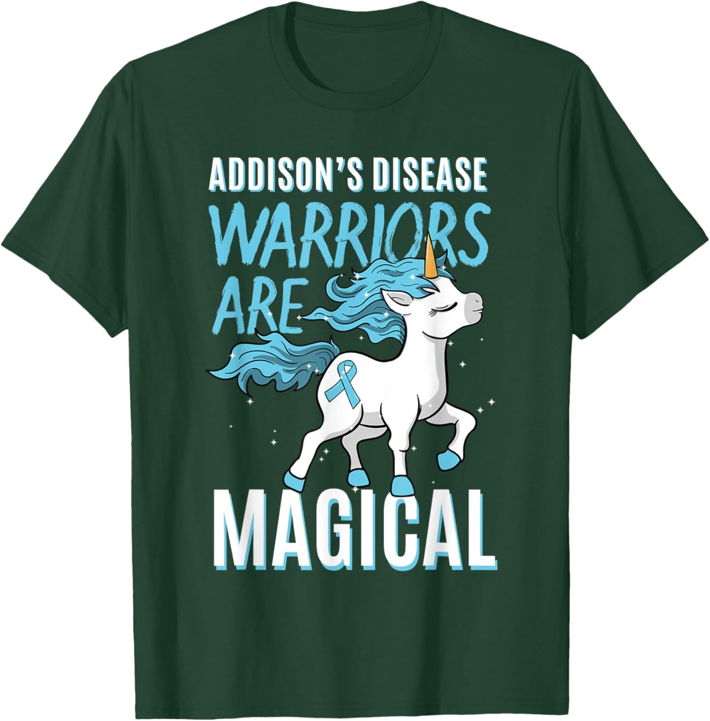 Addison's Disease Warrior Hypocortisolism Unicorn Lover T-Shirt - T-Shirt | Forest