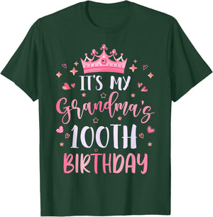 It's My Grandma's 100th Birthday Pink Happy 100 Years Old T-Shirt - T-Shirt | Forest