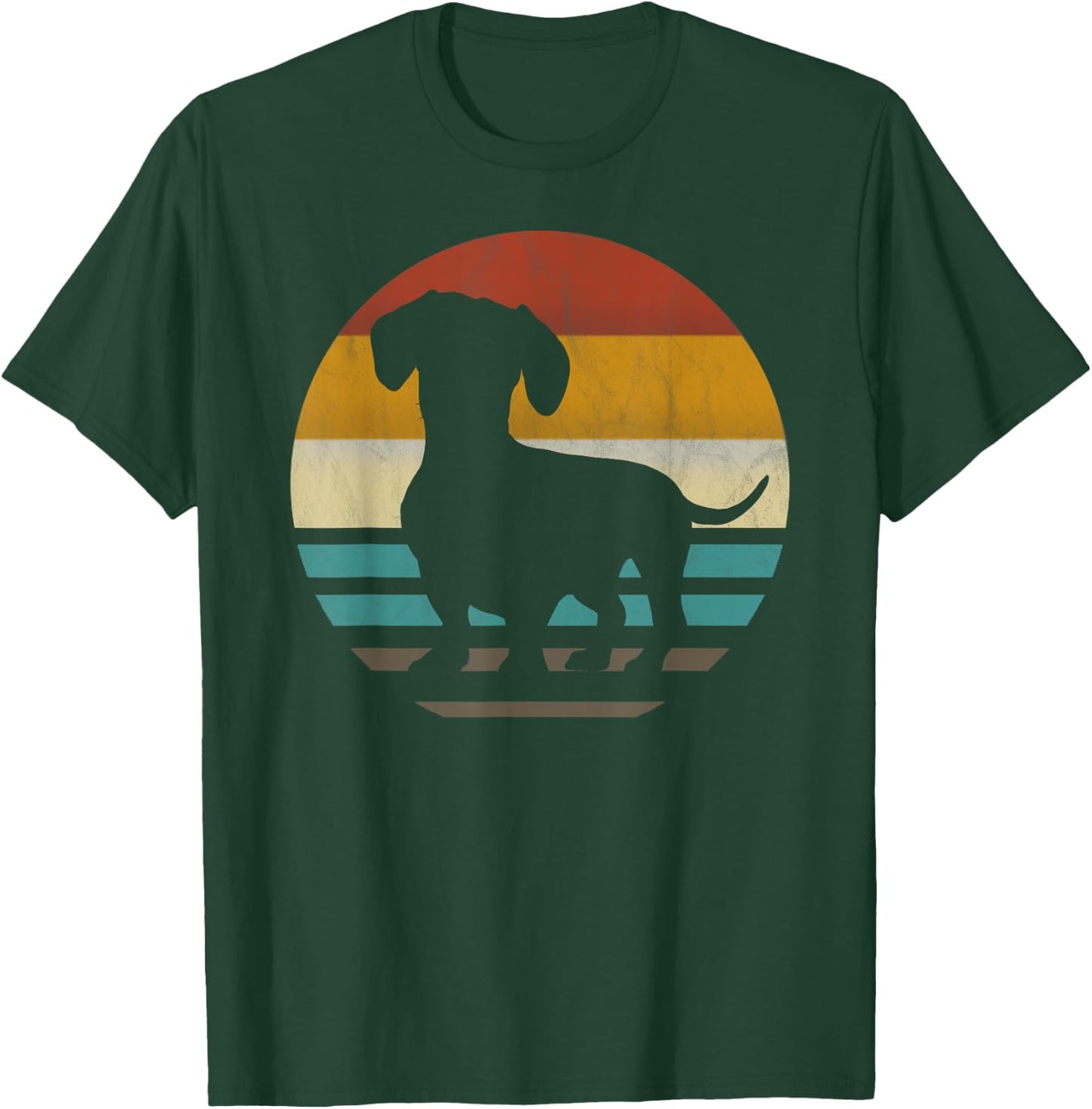 Dachshund Dachshund Silhouette Dog retro Gift T-Shirt - T-Shirt | Forest