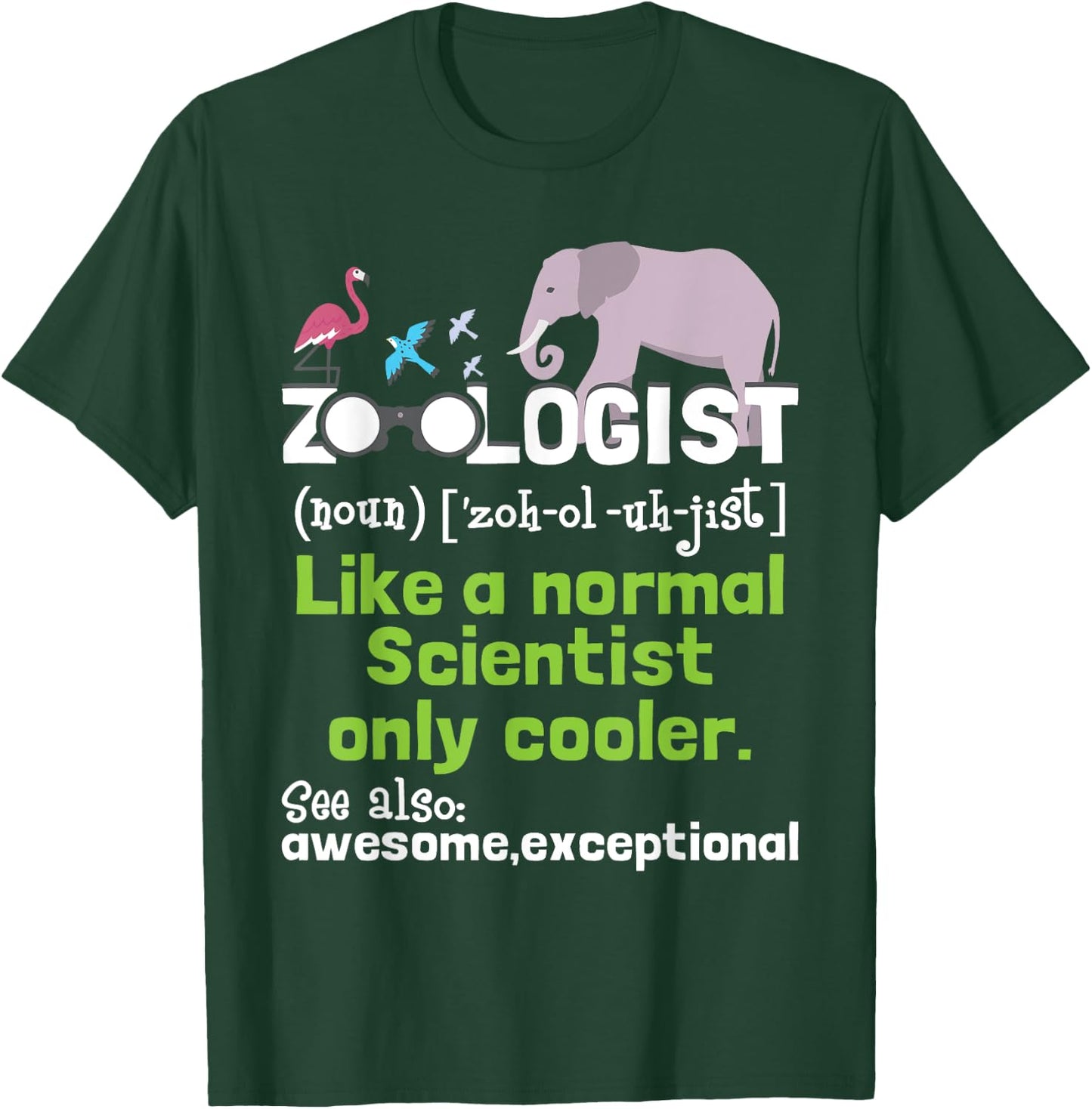 Zoologist Definition Zoology Zookeeper Wildlife T-Shirt - T-Shirt | Forest