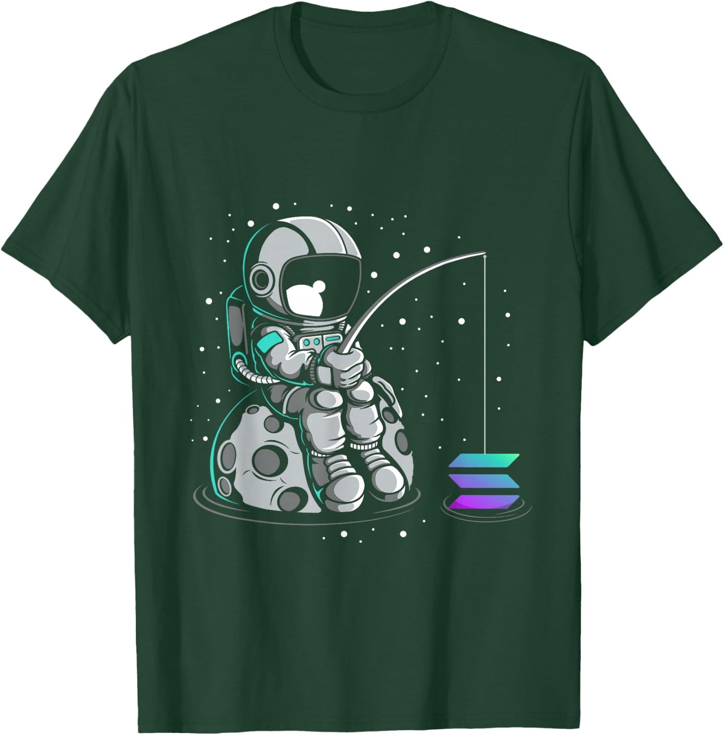 Solana Fishing Crypto Bullrun SOL Token Rich Millionaire T-Shirt - T-Shirt | Forest