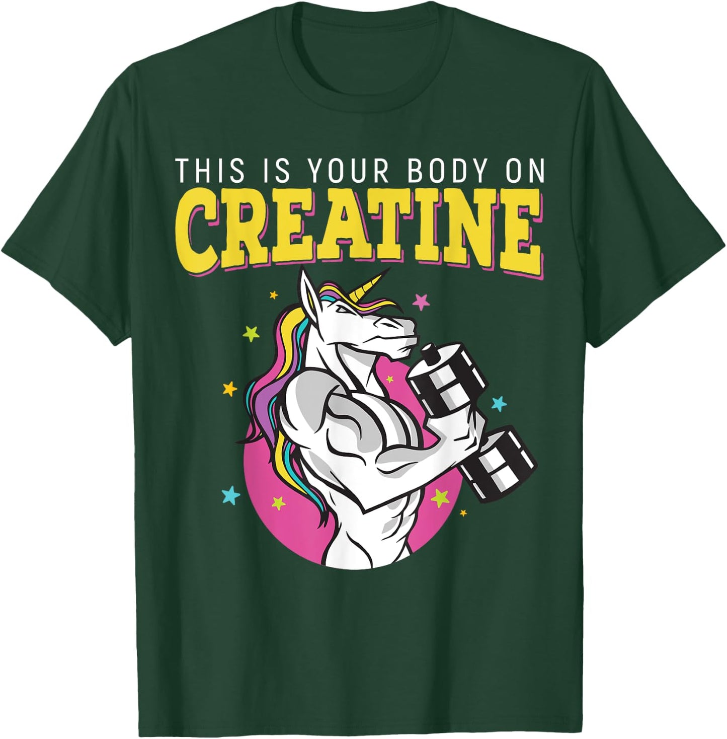This Is Your Body On Creatine Gym Fitness Weightlifting T-Shirt - T-Shirt | Forest