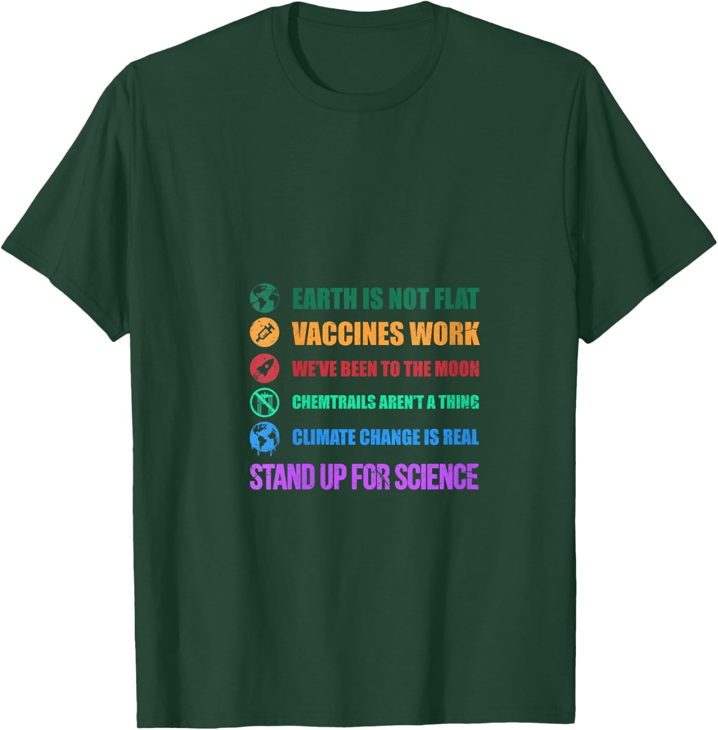 Women's Earth is Not Flat Stand up for Science V-Neck T-Shirt - T-Shirt | Forest