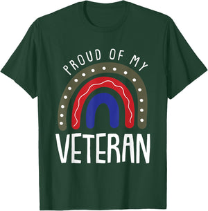 Proud Of My Veteran Veterans Day Cool Boho Rainbow T-Shirt - T-Shirt | Forest