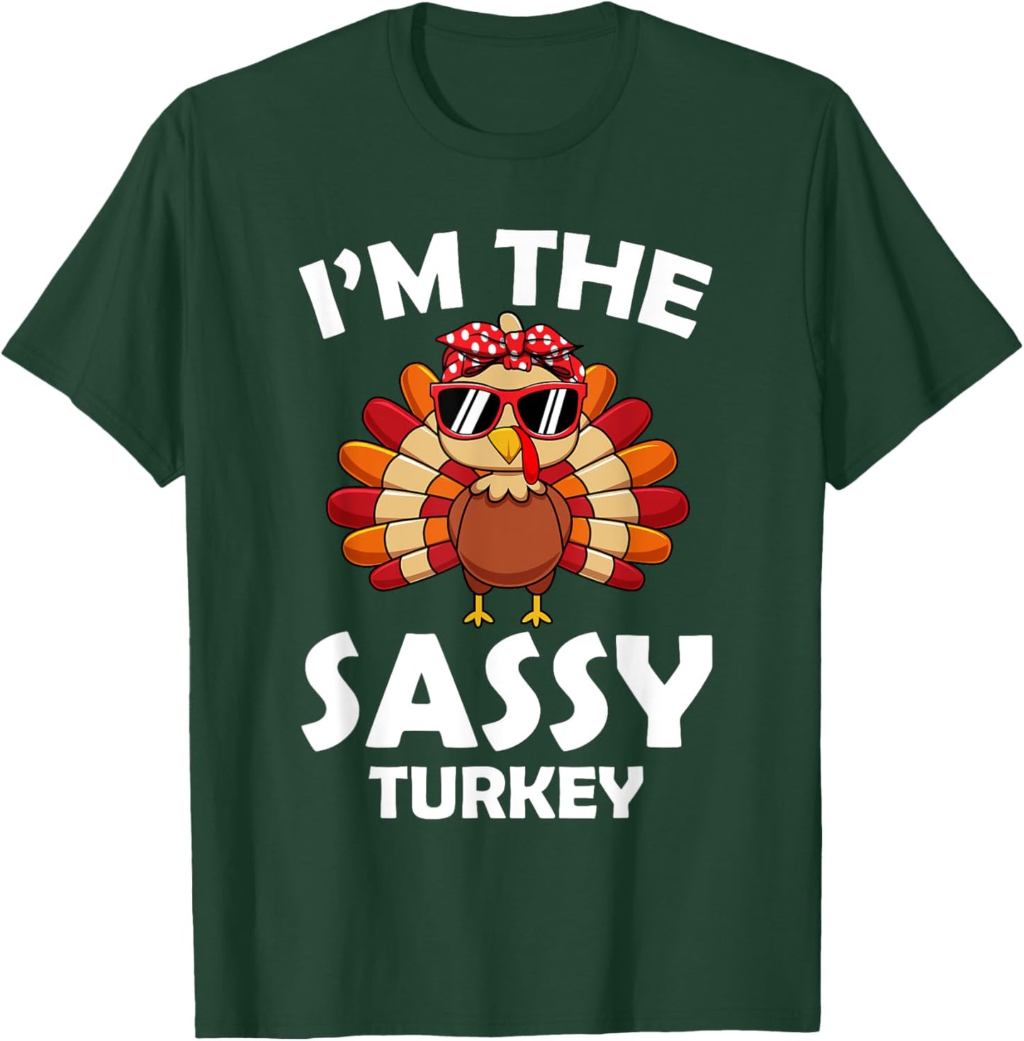 Sassy Turkey Family Group Matching Thanksgiving Party T-Shirt - T-Shirt | Forest