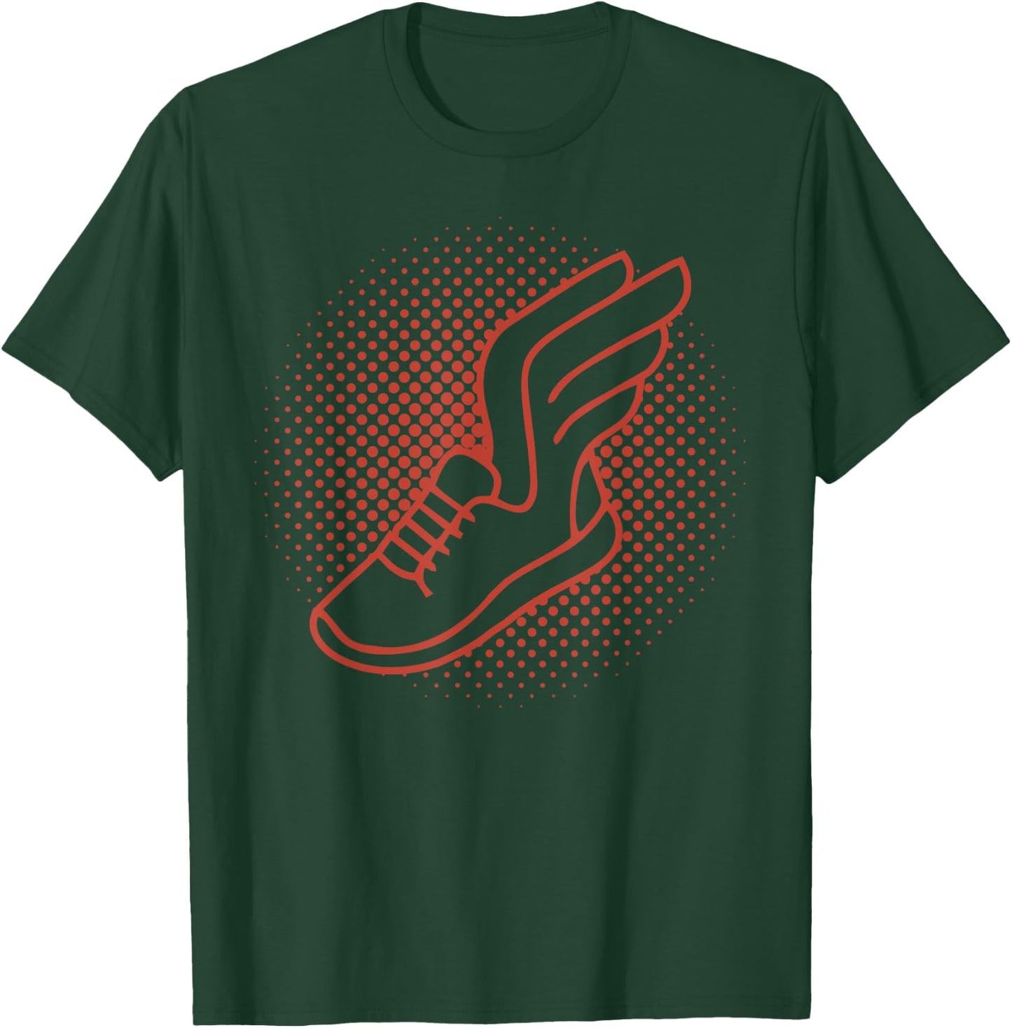 Track And Field Winged Running Shoes Sprinting Marathon T-Shirt - T-Shirt | Forest