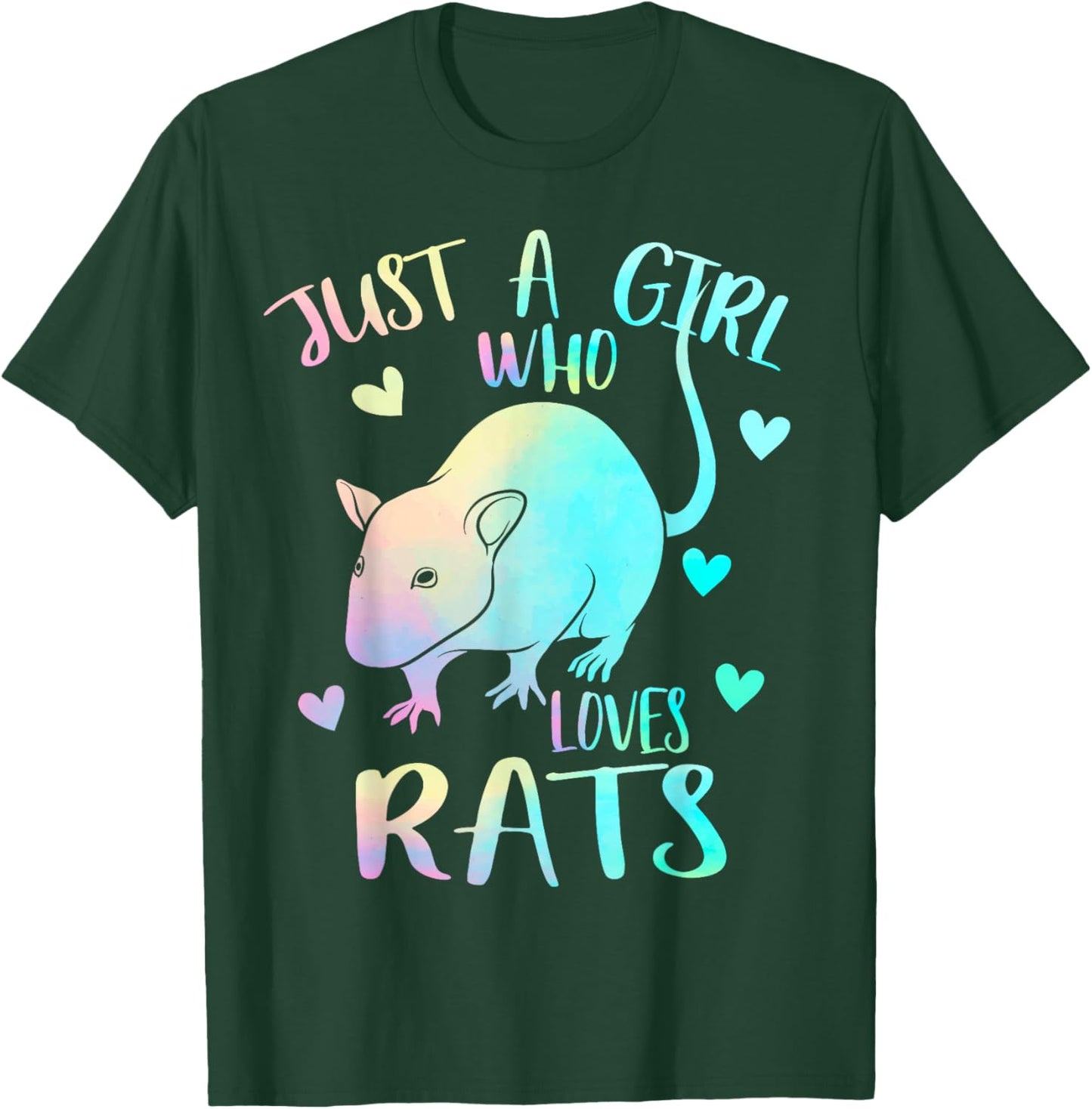 Just a Girl Who Loves Rats Themed Cute Rat Lover Mice Girls T-Shirt - T-Shirt | Forest