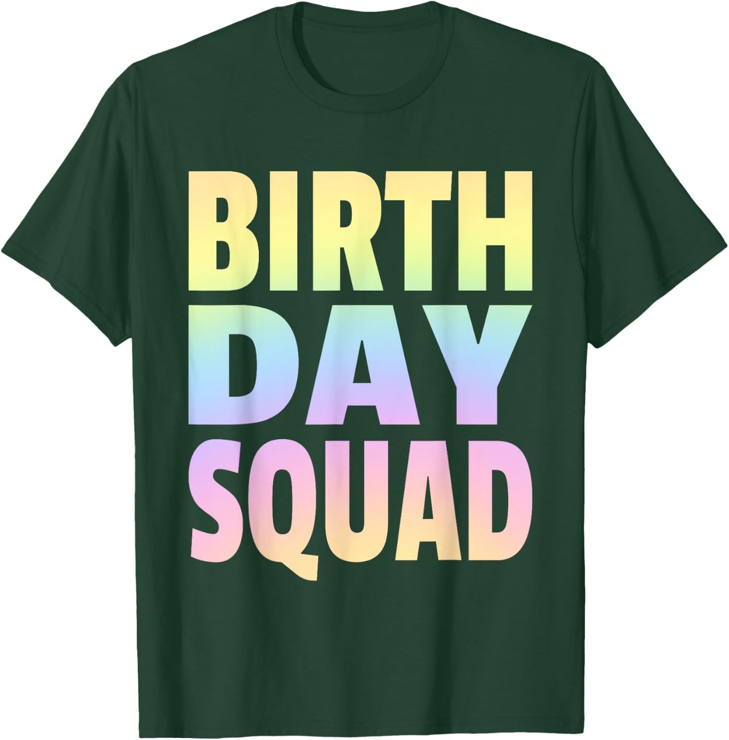 Birthday Squad Matching Group - Pastel Rainbow T-Shirt - T-Shirt | Forest