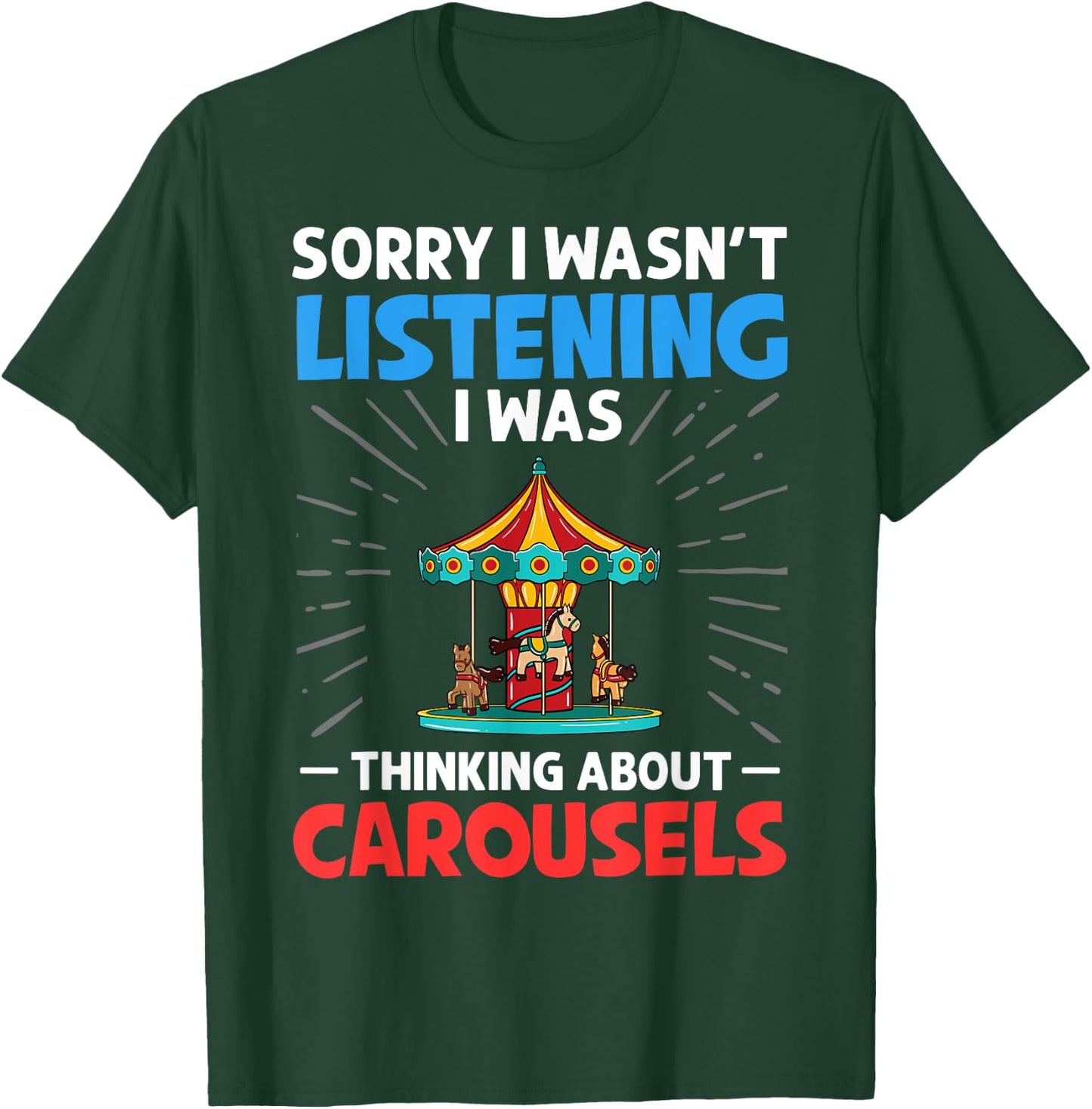 Carousel Horse Tornado Carnival Ride Amusement Park T-Shirt - T-Shirt | Forest