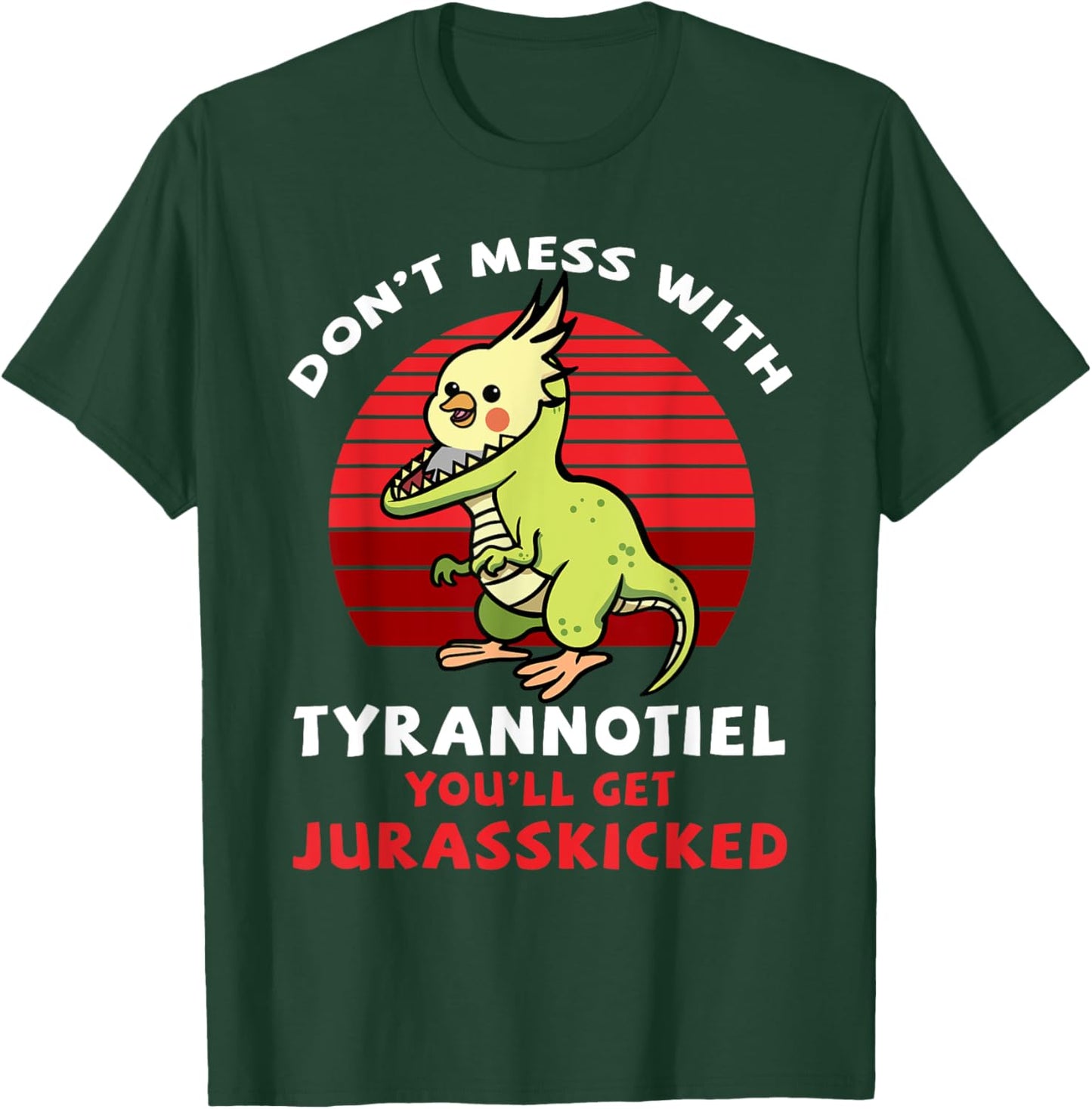 Cockatiel Cockatoo Lutino Quarrion Dinosaur Dino Parrot Gift T-Shirt - T-Shirt | Forest