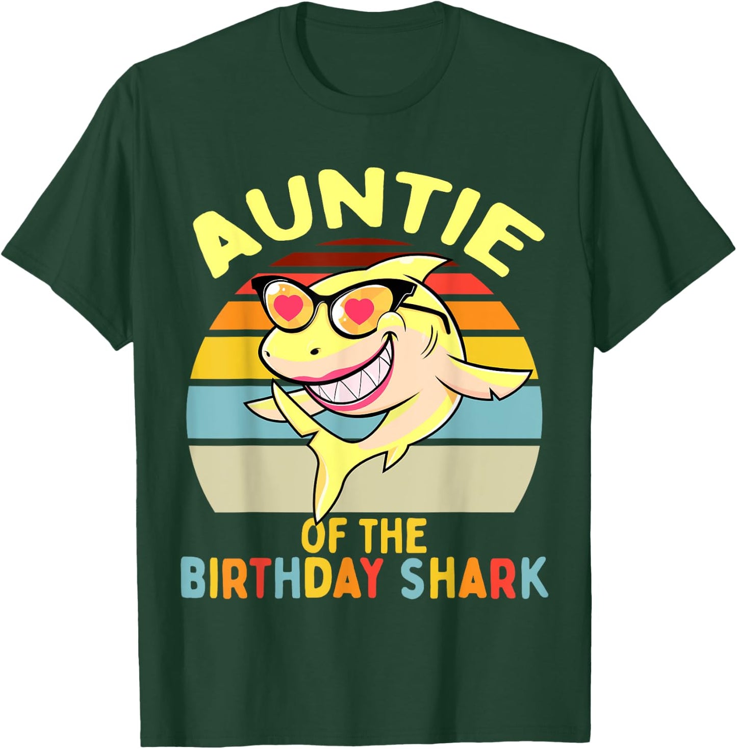 Auntie of the Shark Birthday Aunt Matching Family T-Shirt - T-Shirt | Forest